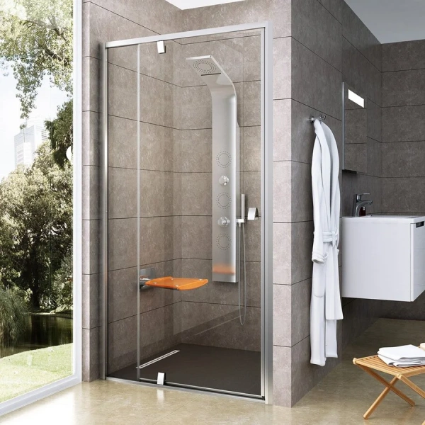 Душевая дверь в нишу Ravak Pivot PDOP2 100 см профиль сатин 03GA0U00Z1 (детальная фотография), современные, hi-tech