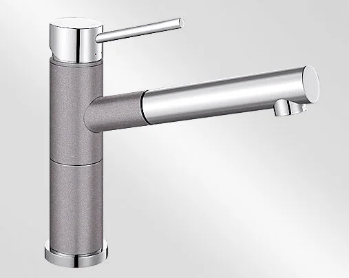 Смеситель для кухни алюметаллик Blanco Alta-S Compact 515326 (детальная фотография), высокие, округлая форма