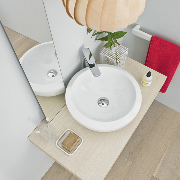 Раковина ArtCeram Blend 46 см белая BLL001 01;00 (детальная фотография), в форме чаши, круглой формы