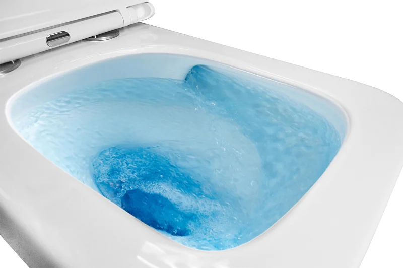 Унитаз подвесной Azario Flavia быстросъемное сиденье AZ-0076-UQ1 (детальная фотография), безободковые, сиденье с микролифтом , с антивсплеском