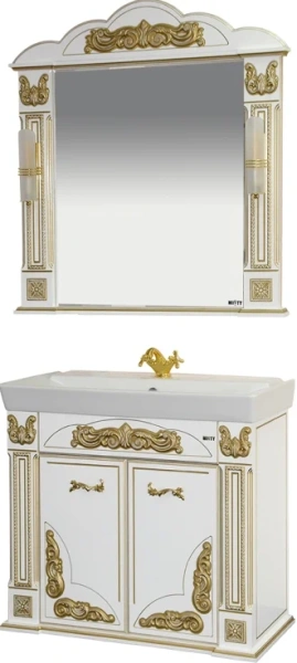 Тумба для раковины, цвет белый, Misty Барокко Л-баР01100-013ПР (детальная фотография), по запросу index_4