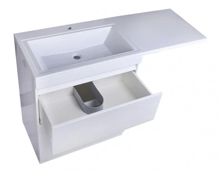 Тумба под раковину напольная Style Line Даллас 77 см белая СС-00002273 (детальная фотография), современная, hi-tech