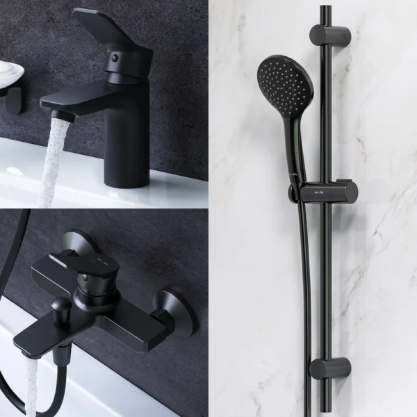 Душевой комплект Am.Pm X-Joy черный матовый F42985A00 (детальная фотография), душевые комплекты, наборы