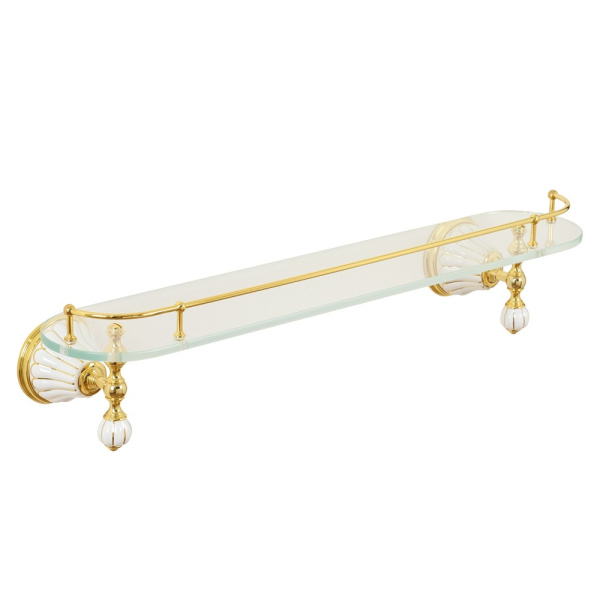 Полочка для ванной Migliore Olivia керамика с золотым декором, золото 17526 (детальная фотография)