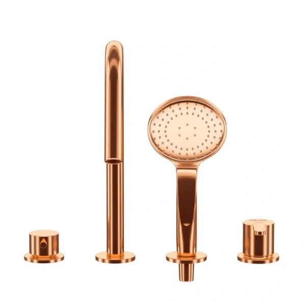 Смеситель для ванны Cezares Leaf sunset LEAF-BVDM4-SS (детальная фотография), из латуни, округлая форма, с душевой лейкой