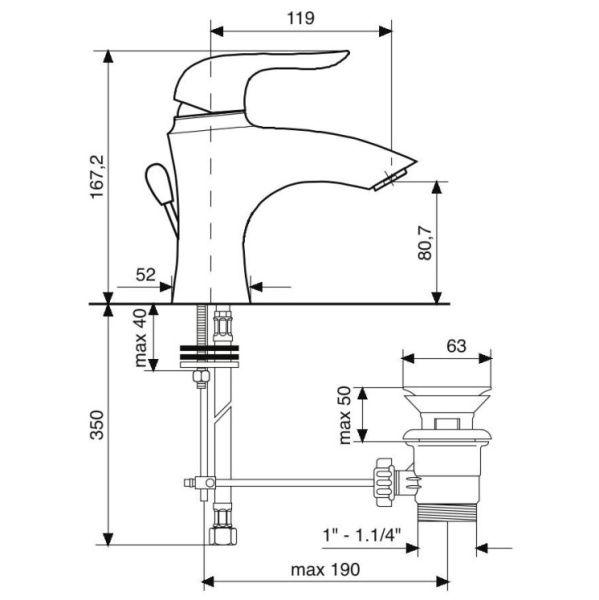 Схема (детальная фотография), для раковины