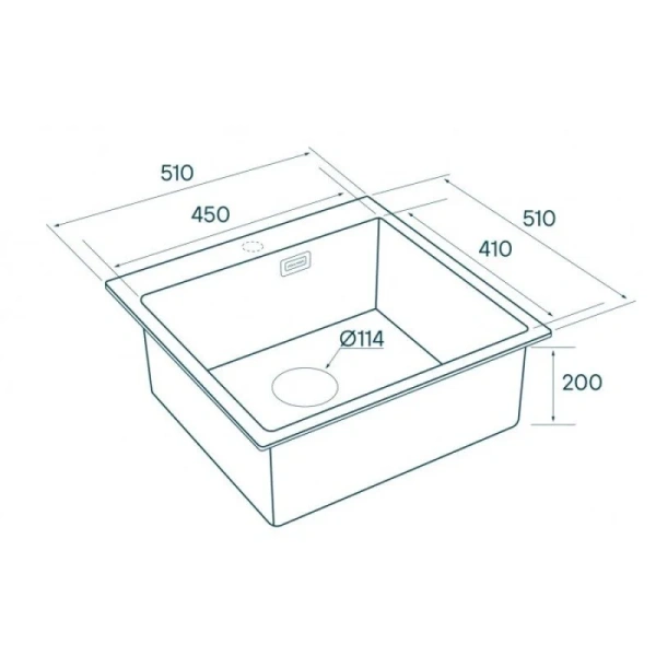 Мойка для кухни Paulmark Velten 51 см брашированное золото PM905151-BG (детальная фотография), врезные