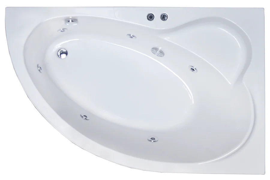 Ванна гидромассажная Royal Bath Alpine Standart RB819101ST-L/R, 160 x 100 см, белая (детальная фотография), современныe, hi-tech