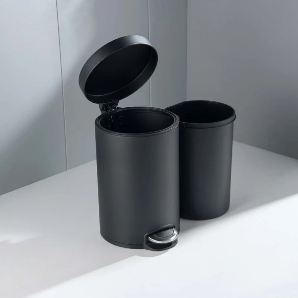 Мусорное ведро Акватек черное матовое AQ4992MB (детальная фотография), напольные