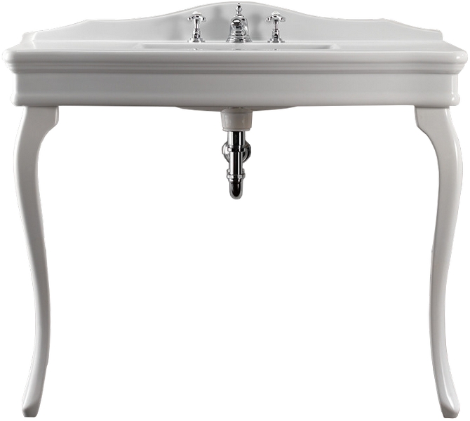 Раковина консоль Devon & Devon Colette DECOLETTEBI(3)FG 109 см с тремя отверстиями под смеситель (детальная фотография)