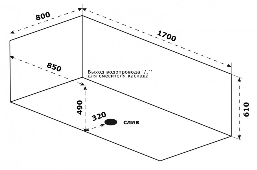 Ванна из искусственного камня Good Door Венеция 170 x 80 см, белый, ВА00003 (детальная фотография), 170х80