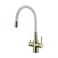 Смеситель для кухни Paulmark Salix бронза/белый