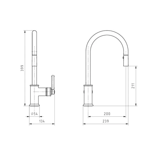 Смеситель для кухни Migliore Ermitage Mini 3152 с выдвижным изливом (детальная фотография), для кухни