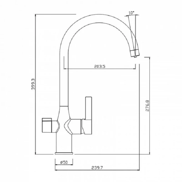 Смеситель для питьевой воды IDDIS Pure под фильтр (детальная фотография), для кухни
