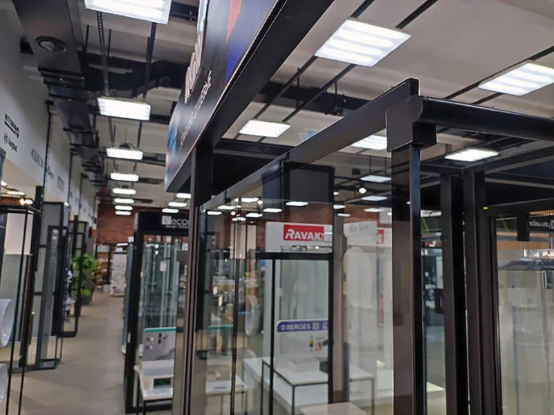 Душевая перегородка RGW Walk In WA-111B 90 см профиль черный 411011109-84 (детальная фотография), недорогие, стеклянные