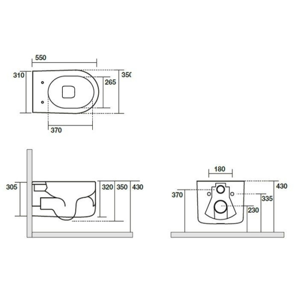 Схема (детальная фотография), без бачка, со скрытым бачком