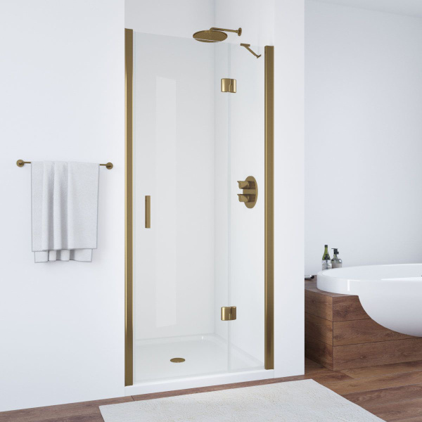 Душевая дверь профиль бронза стекло прозрачное Vegas-glass AFP TUR NOVO 100 05 01 R (детальная фотография)