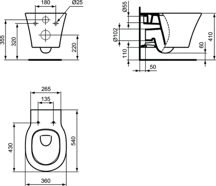 Унитаз подвесной Ideal Standard Connect Air белый, AquaBlade E005401 (детальная фотография), современные, hi-tech