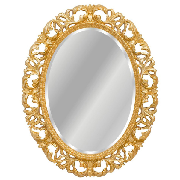 Зеркало овальное без фацета, цвет поталь золото, Tessoro Isabella 76 TS-102101-G/L (детальная фотография)