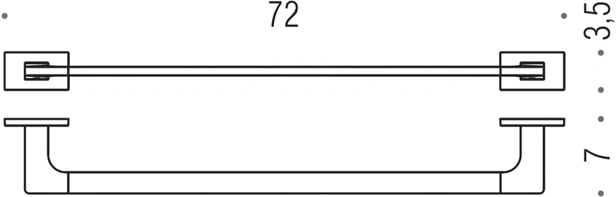 Полотенцедержатель Colombo Look черный матовый В1611.NM (детальная фотография), металлические