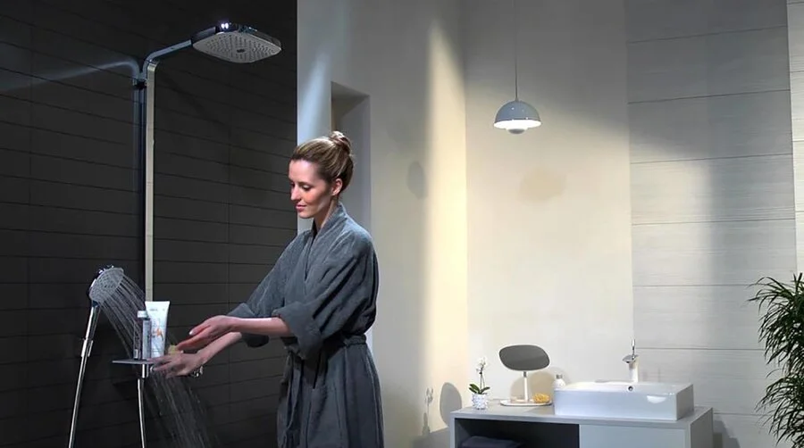 Душевая стойка Hansgrohe Raindance Select белый/хром 27127400 (детальная фотография), со смесителем