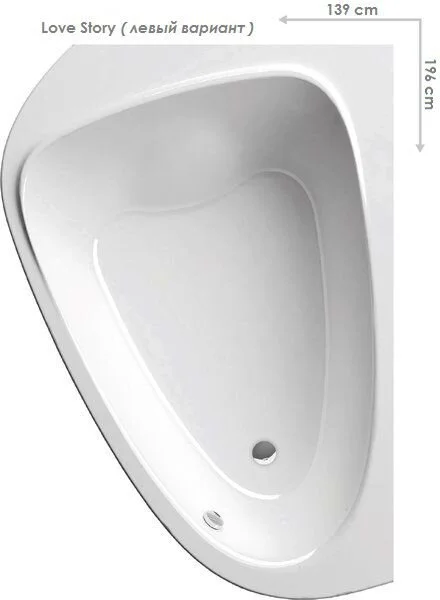 Ванна акриловая Ravak LoveStory II 196x139 см левая C751000000 (детальная фотография)
