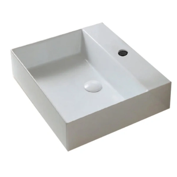 Раковина Azzurra Elegance 60 см прямоугольная ELLP060450QMBI/(EQA60M bi)*1 (детальная фотография), белые