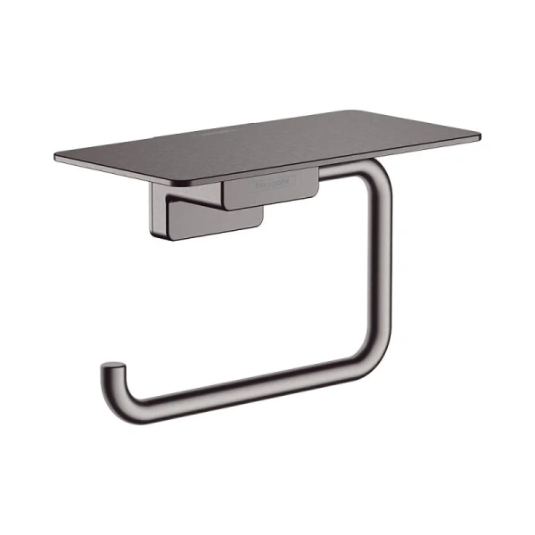 Бумагодержатель Hansgrohe AddStoris шлифованный черный хром 41772340 (детальная фотография)