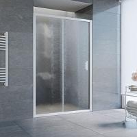 Душевая дверь профиль белый стекло шиншилла Vegas-glass
