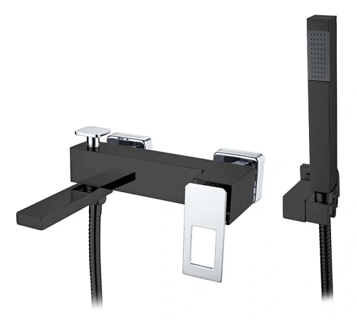 Смеситель для ванны Boheme Q черный/хром - фото 1