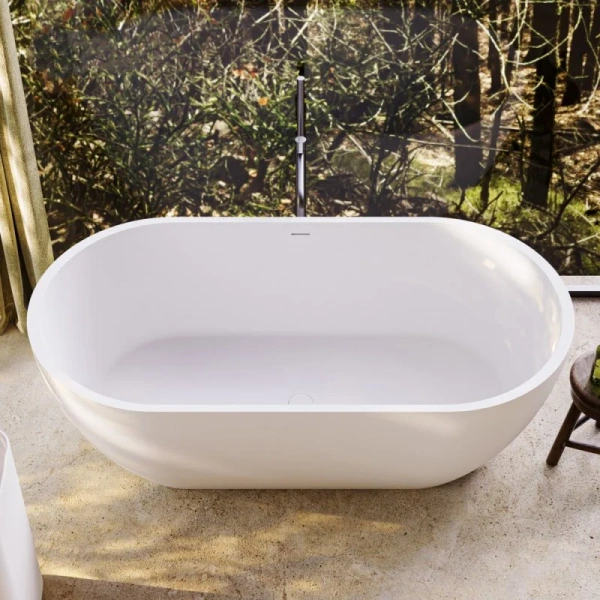 Ванна из искусственного камня Cezares Stylus 160х80 см отдельностоящая CZR-STYLUS-160-80-54-SSB (детальная фотография), овальные