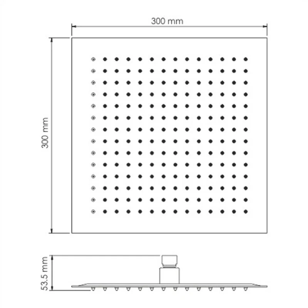 Верхний душ Wasserkraft черный A162 (детальная фотография), верхние души