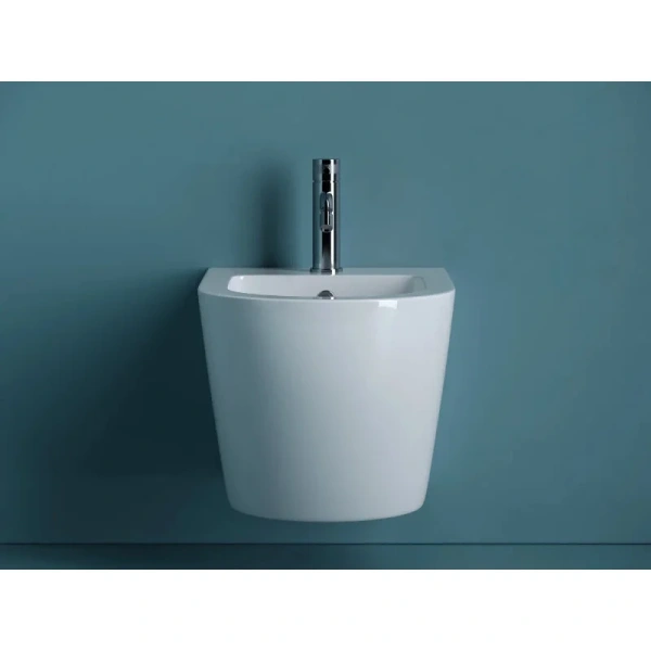 Биде подвесное Ceramica Nova Uno белое CN11002 (детальная фотография), круглой формы
