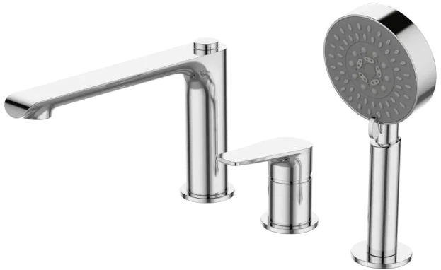 Смеситель на борт ванны BelBagno Ancona с ручным выдвижным душем ANCONA-BVD3-CRM (детальная фотография)