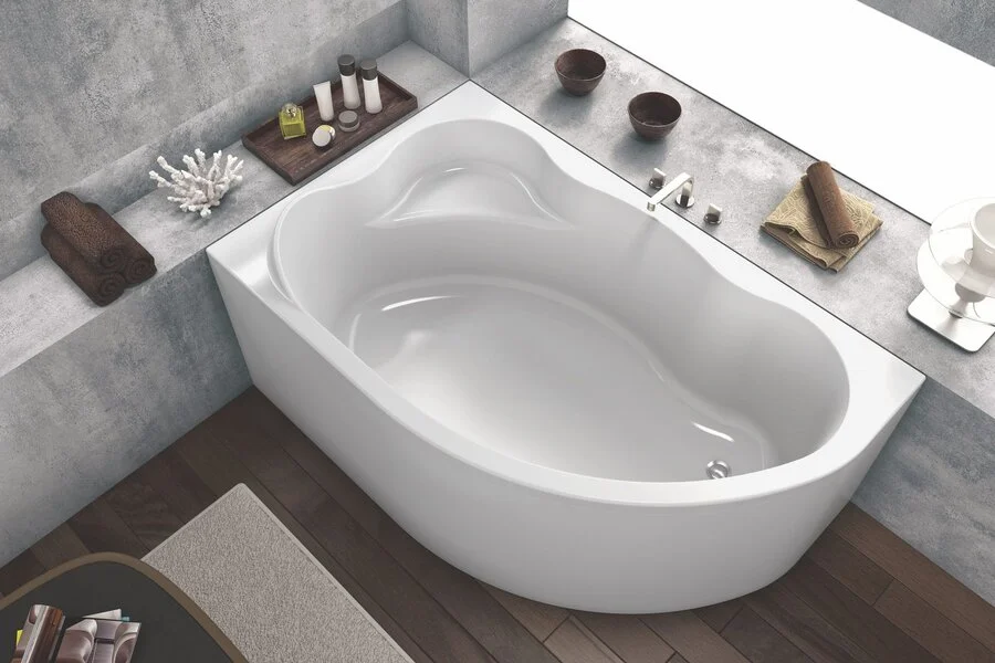 Акриловая ванна Kolpa-San Quat Amadis L/D, 160 х 100 см, правая/левая, белый, 567330/567320 (детальная фотография), асимметричные