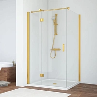 Душевой уголок профиль золотой стекло прозрачное Vegas-glass