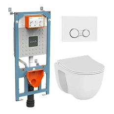 Унитаз с инсталляцией VitrA S40 безободковый