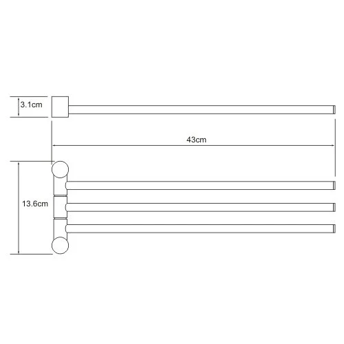 Полотенцедержатель WasserKRAFT светлая бронза K-1533 (детальная фотография), современные, hi-tech