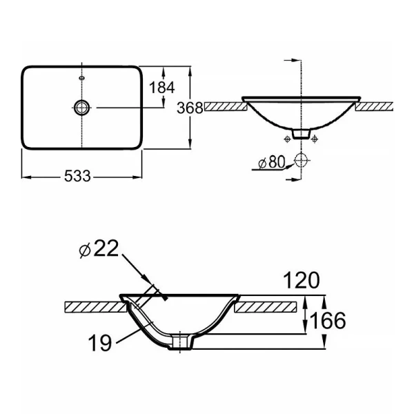Раковина Jacob Delafon Carillon 53 см E96117-0 (детальная фотография), современные, hi-tech