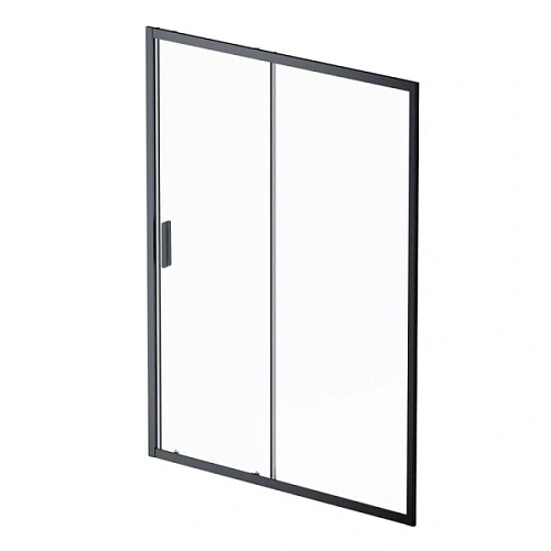 Душевая дверь в нишу AM.PM Gem Solo 150 см профиль черный стекло прозрачное - фото 6