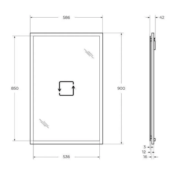 Зеркало с подсветкой Cezares Tiffany 59 см прямоугольное 45040 (детальная фотография), нет в наличии
