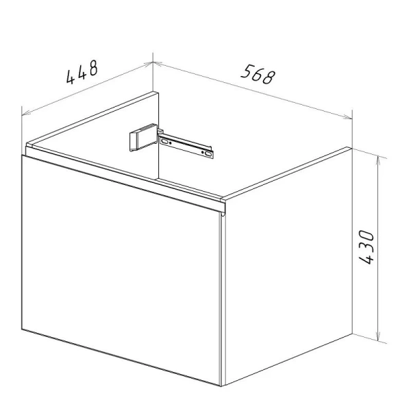 Тумба под раковину подвесная Lemark Veon Mini 60 см белый глянец LM02VM60T (детальная фотография), в наличии