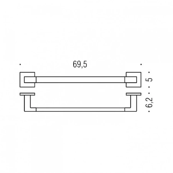 Полотенцедержатель Colombo Basic Q латунь B3711 (детальная фотография), современные, hi-tech