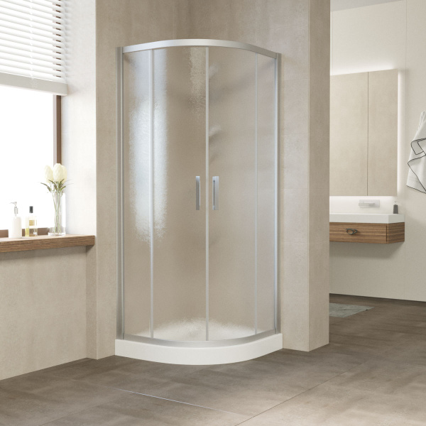 Душевой уголок стекло шиншилла Vegas-glass ZS 90 02 (детальная фотография), четверть круга