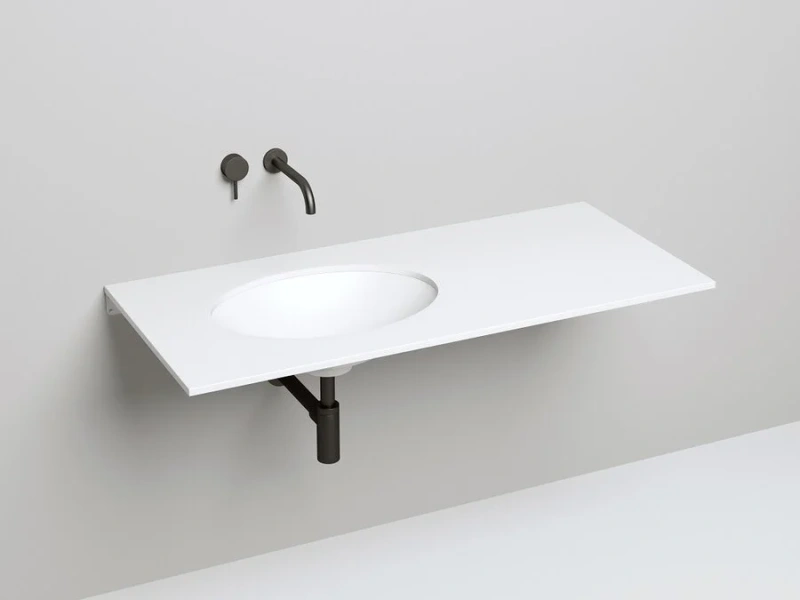 Раковина Salini Marea 11 55 см белая матовая 1802211M (детальная фотография), встраиваемые (в столешницу)