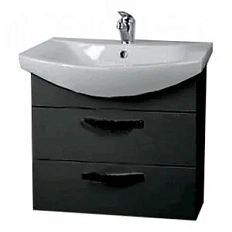 Тумба под раковину подвесная Акватон Ария 50М 50 см черная