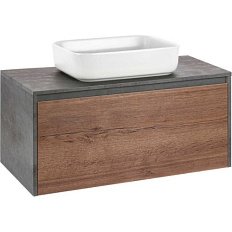 Тумба под раковину подвесная Vincea Mesa 100 см T.Oak/Beton