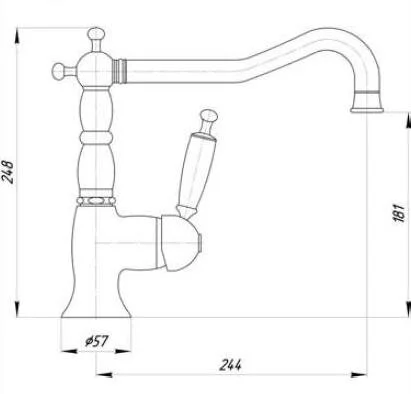 Смеситель для кухни Migliore Oxford состаренный хром 18266 (детальная фотография), для кухни