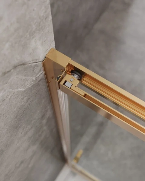 Душевой уголок Cezares Molveno 90х90 см стекло прозрачное профиль золото MOLVENO-AF-31-90-C-BORO-IV (детальная фотография), 90х90