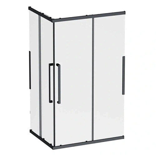 Душевой уголок Am.Pm Func 120x90 см профиль черный, стекло прозрачное - фото 2